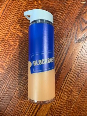 Blockbuster Logo Blue & yellow Water Bottle 90s retro